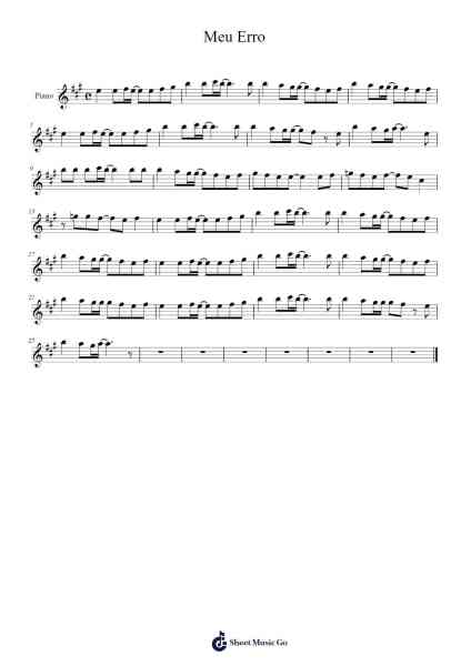 Meu Erro Sheet Music by Paralamas do Sucesso-Arr.Wanbohm