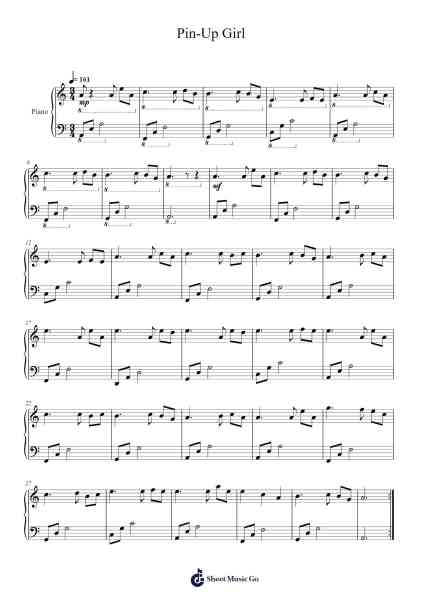 Pin-Up Girl Sheet Music by NadanMusic-Arr.Hulking Chilmund