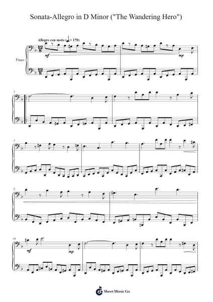 Sonata-Allegro in D Minor ("The Wandering Hero") Sheet Music by Cookeda-Arr.Bartcent Whitegreve