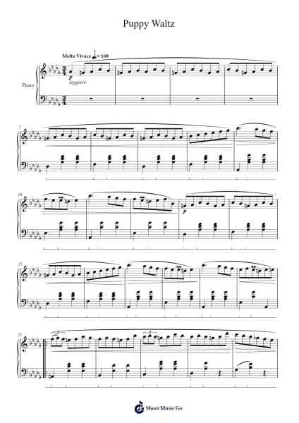 Puppy Waltz Sheet Music by Chopin-Arr.Warges Morestone