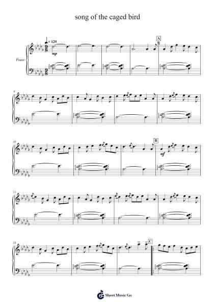 song of the caged bird Sheet Music by Lindsey Stirling-Arr.Bartblack Jobky