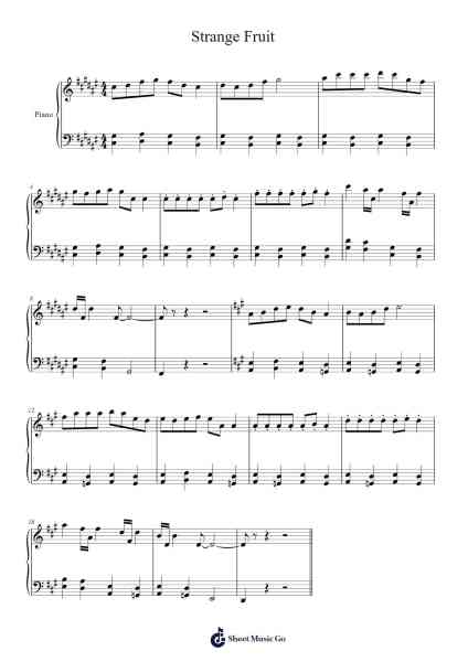 Strange Fruit Sheet Music by Annie Lennox-Arr.Brucefe Payjim