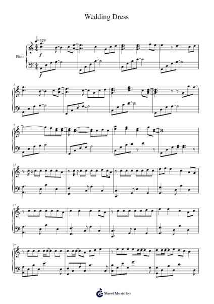 Wedding Dress Sheet Music by Tae Yang-Arr.Armlogg Maugvelt