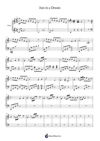 Just in a Dream Sheet Music by Dennis Kuo-Arr.Scripla Brookfe