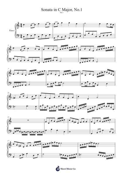 Sonata in C Major, No.1 Sheet Music by Edward Langley-Arr.Annrhys