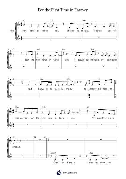 For the First Time in Forever Sheet Music by undefined-Arr.Mewyatt