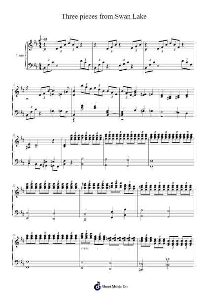 Swan Lake, Op. 20: Act I, No. 2 Scène (Allegro moderato) Sheet Music by Pyotr Ilyich Tchaikovsky-Arr.Northbeau