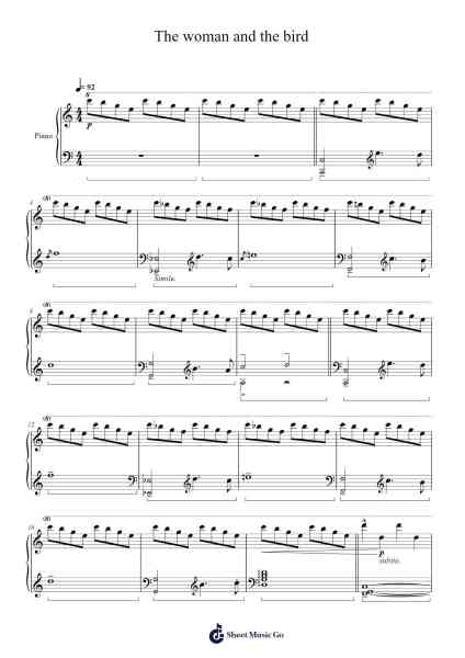 The woman and the bird Sheet Music by Lena Raine-Arr.Montor