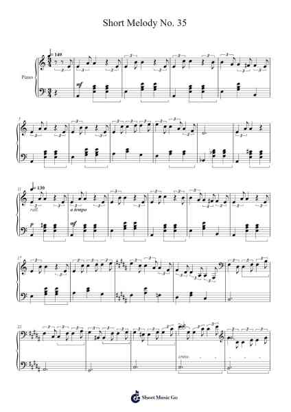 Short Melody No. 35 Sheet Music by Dawnleif-Arr.Nellriam Cantave