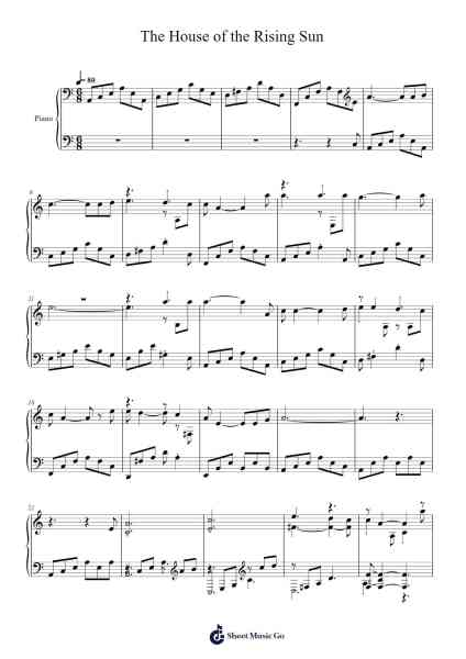 The House of the Rising Sun Sheet Music by The Animals-Arr.Orcolm