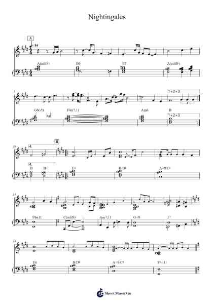 Nightingales Sheet Music by Paddy McAloon/Prefab Sprout-Arr.Yuledon