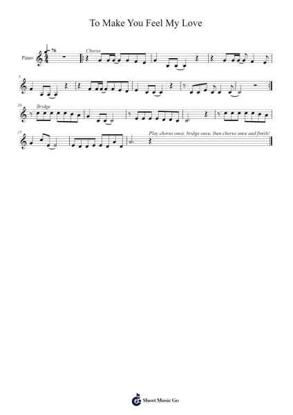 To Make You Feel My Love Sheet Music by undefined-Arr.Cherlius Bunearl