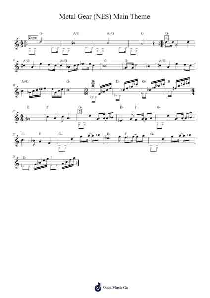 Metal Gear (NES) Main Theme Sheet Music by Iku Mizutani/Shigehiro Takenouchi/Motoaki Furukawa-Arr.Macre Accer