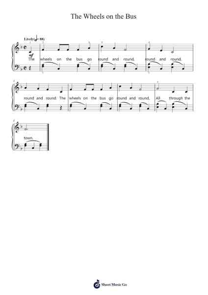 The Wheels on the Bus Sheet Music by Traditional-Arr.Vicnick Hoodpy