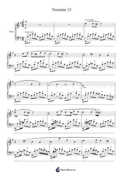 Nocturn 13 Sheet Music by undefined-Arr.Beroll