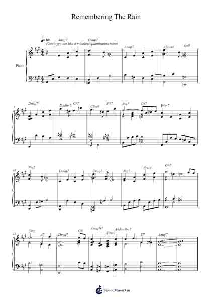 Remembering The Rain Sheet Music by Bill Evans-Arr.Dwightlind