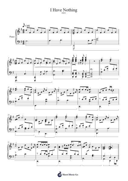 I Have Nothing Sheet Music by Whitney Houston-Arr.Yedlis Nycol