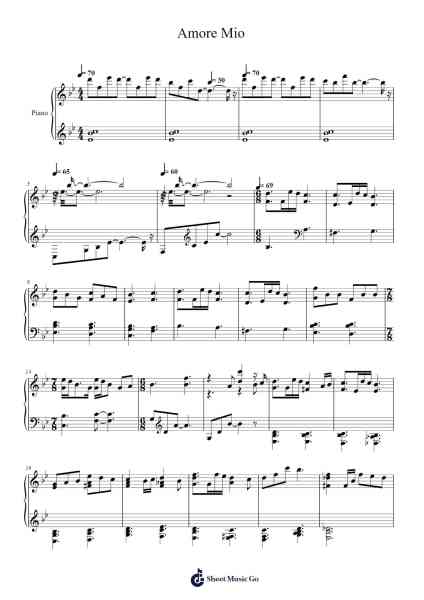Amore Mio Sheet Music by VK克-Arr.Whittrine Pruham