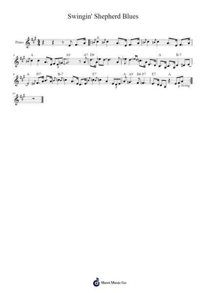 Swingin' Shepherd Blues Sheet Music by Moe Koffman-Arr.Rusmike Hudje