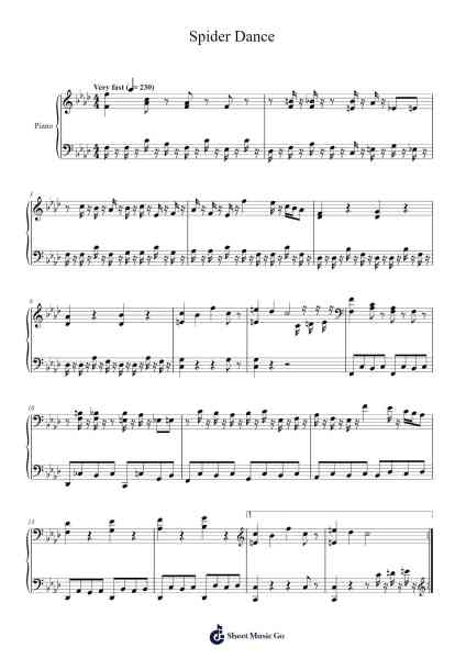 Spider Dance Sheet Music by Toby Fox-Arr.Shirnett