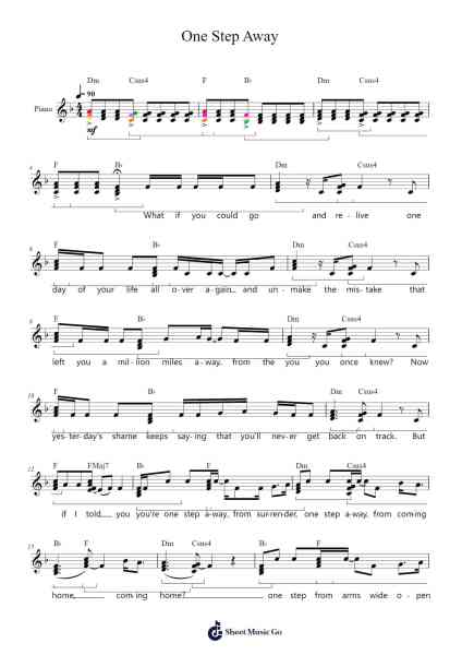 One Step Away Sheet Music by Casting Crowns-Arr.Huttwer Sampland