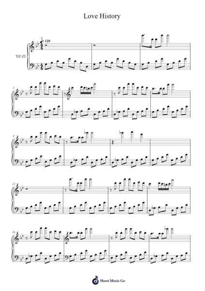 Love History Sheet Music by Richard Clayderman-Arr.Sonfy Strasie