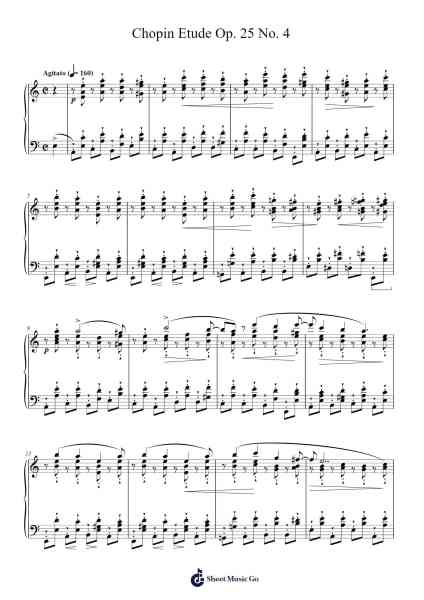 Chopin Etude Op. 25 No. 4 Sheet Music by Frédéric Chopin-Arr.Petmann Omaud
