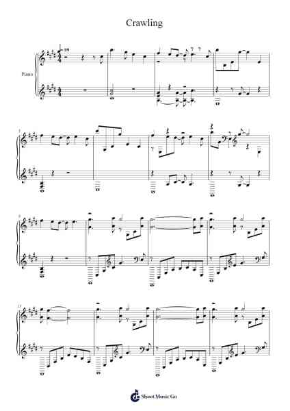 Crawling Musica per pianoforte di undefined - Arr.Leifclaire Frankbrooke