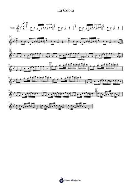 La Cobra Sheet Music by DianaGee-Arr.Freetein