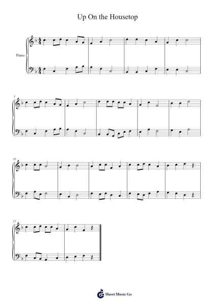 Up On the Housetop Sheet Music by undefined-Arr.Saslaide Wattvic