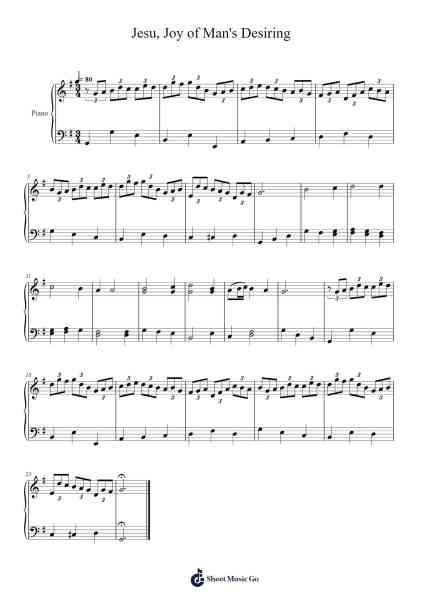 Jesu, Joy of Man's Desiring Notas de música por Johann Sebastian Bach-Arr.Drylie