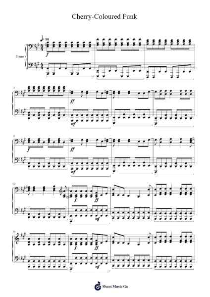 Cherry-Coloured Funk Sheet Music by Cocteau Twins-Arr.Doych Phyljim