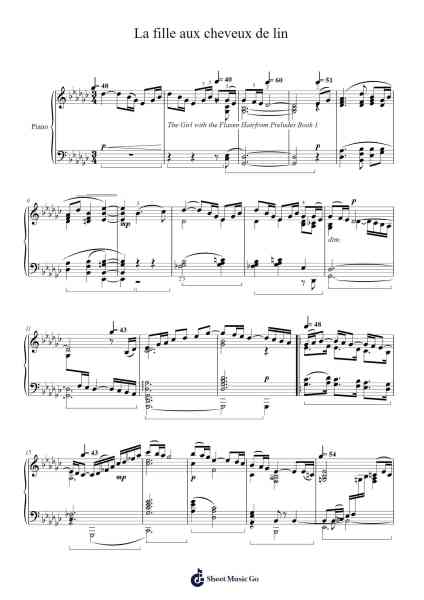 La fille aux cheveux de lin Sheet Music by Claude Debussy-Arr.Joannes Nohan