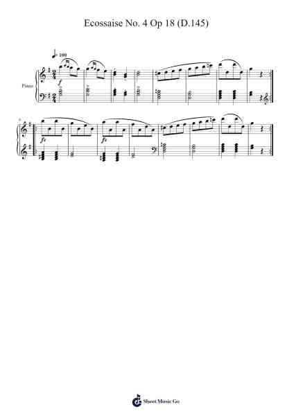 Ecossaise No. 4 in D Major, D. 145, Op. 18 Sheet Music by Franz Schubert-Arr.Leclair