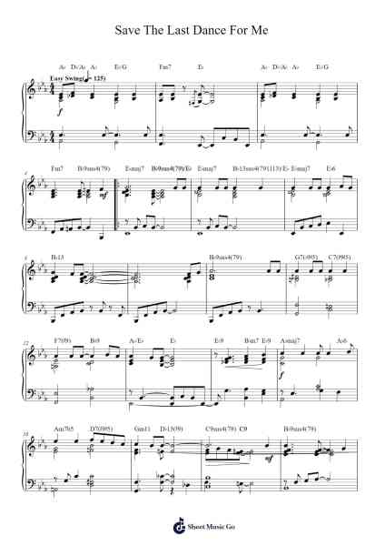Save The Last Dance For Me Sheet Music by Emmylou Harris/Michael Bublé/The Drifters-Arr.Bystrong