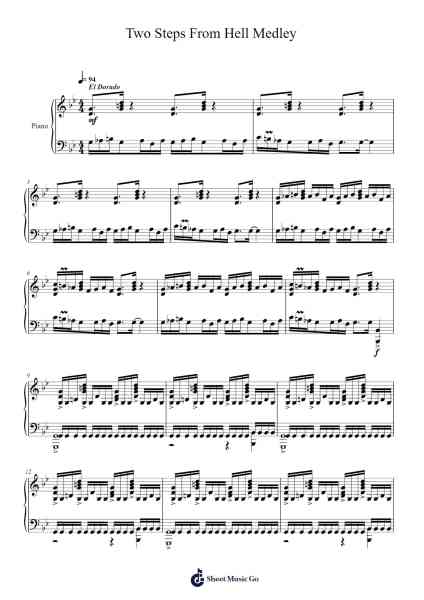 Two Steps From Hell Medley - Piano Sheet Music by Thomas Bergersen-Arr.Glosper
