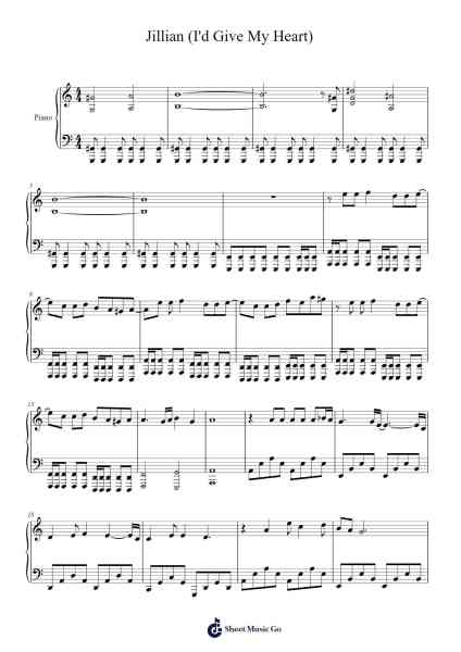 Jillian (I'd Give My Heart) Sheet Music by C. Lee-Arr.Hoywoolf Lindses