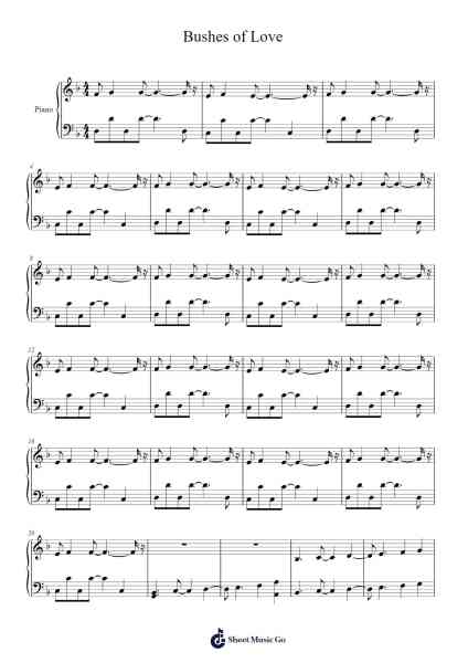 Bushes of Love Sheet Music by Bad Lip Reading-Arr.Fredcamp Viomia