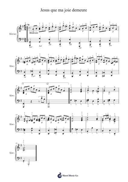Jesus que ma joie demeure Sheet Music by Johann Sebastian Bach-Arr.Taykin Wertor