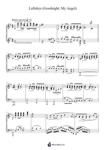 Lullabye (Goodnight, My Angel) Sheet Music by Billy Joel-Arr.Pebar Hawgie