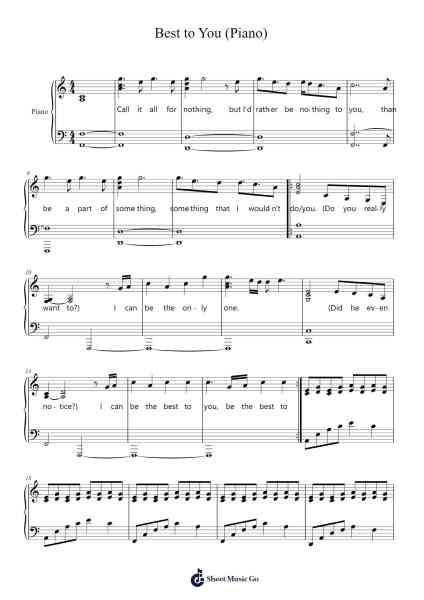 Best to You (Piano) 乐谱由 Blood Orange - 编曲 Beckfey Earlnice