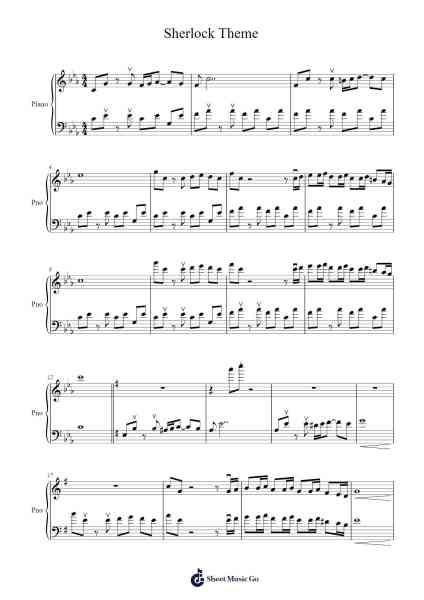 Sherlock Theme Sheet Music by Melissa Chavis-Arr.Yeaten