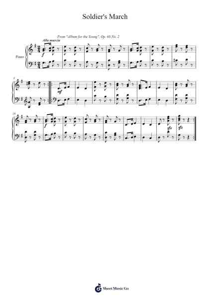 Soldier's March Sheet Music by Robert Schumann-Arr.Reedgo