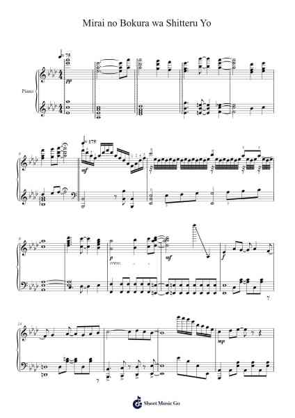Mirai no Bokura wa Shitteru Yo Sheet Music by Aqours-Arr.Restan