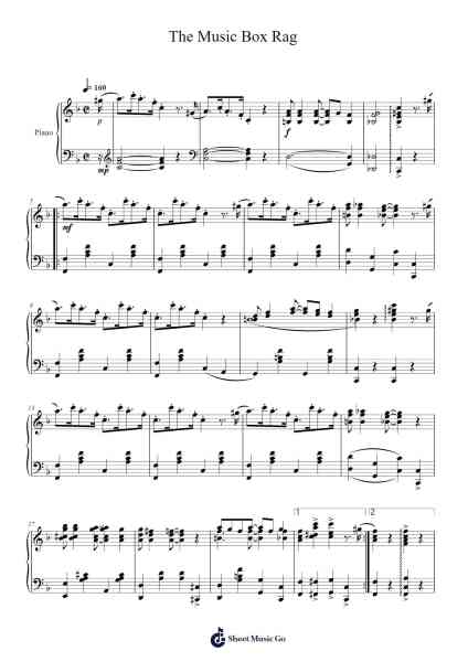 The Music Box Rag Sheet Music by C Luckyth Roberts-Arr.Theopys