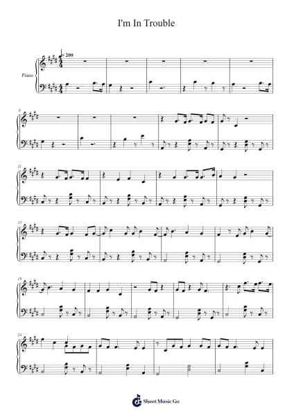 I'm In Trouble Sheet Music by undefined-Arr.Diabaird