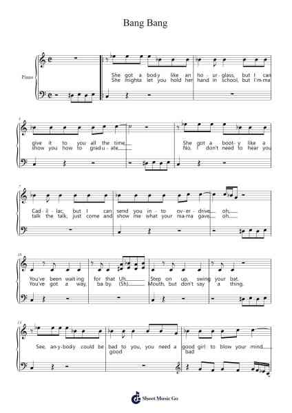 Bang Bang Sheet Music by Jessie J/Ariana Grande/Nicki Minaj-Arr.Quinncol