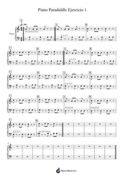 Piano Paradiddle Ejercicio 1 Sheet Music by undefined-Arr.Gwenter Stedi