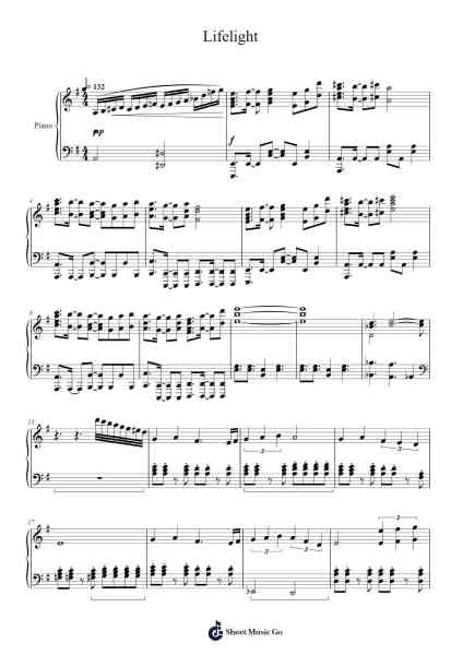 Lifelight Sheet Music by Hideki Sakamoto-Arr.Caelance