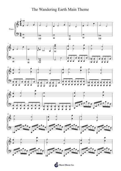 The Wandering Earth Main Theme Sheet Music by undefined-Arr.Manbeard Lylaine